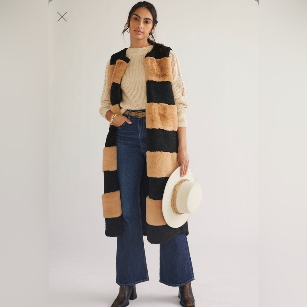 Faux Fur stripe vest